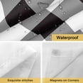 thumbnail image 4 of Black and White Checkered No Hook Shower Curtain with Snap in Liner, Farmhouse Buffalo Plaid Double-Layer Waterproof Fabric Shower Curtains for Bathroom Hotel Bathtub, Mesh Top 72"x78", 4 of 9