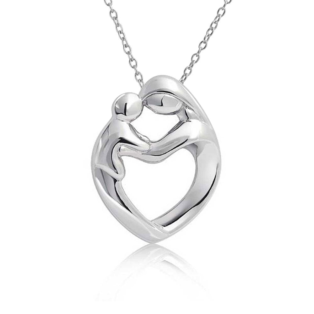 SILVER 925 MOTHER AND CHILD FAMILY 2 PARENTS+2 PENDANT