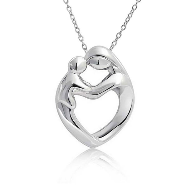 Family New Mother Loving Son Child Daughter Heart Shaped Pendant