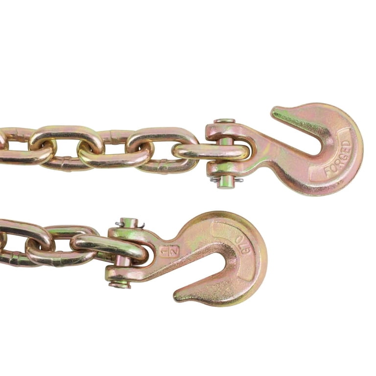 Cadena De Remolque Grado 70 De 20 Pies – 11,300 Lb De Capacidad, Con Ganchos De Clevis