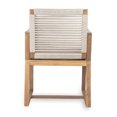 thumbnail image 5 of Outdoor Patio Dining Chair Set of 2 with Rope Design Back & Arms, Outdoor A-cacia Wood Dining Chairs with Washable Cushion for Backyard, Poolside, Garden, Light Brown, 5 of 9