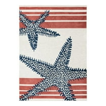 Unique Loom Belize Outdoor Collection Area Rug - Placencia (7' x 10' Rectangle Ivory/Orange)