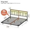 thumbnail image 4 of GUNAITO King Size Floating Bed Frame Metal Platform Bed with LED Lights & Charging Station Modern Bed with Headboard and Under-bed Storage Black, 4 of 9