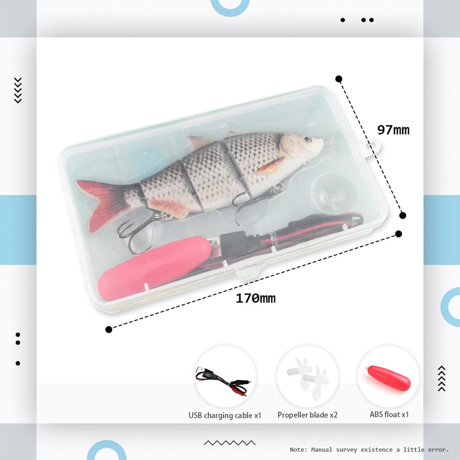Multi-Jointed Electric Swimallurement Lure 15.5cm Rechargeable Fishing allurement with Indicators for Pike & Light Tackle