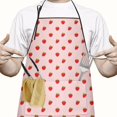 thumbnail image 2 of Red Strawberry Plants Pink Pattern Apron-Garden Aprons for Women with Pockets-Cotton Linen Waterproof Kitchen Cooking Gardening Aprons Adjustable for Kitchen,Cooking,BBQ and Salon 33x27 Inch, 2 of 7