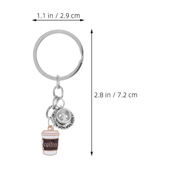 LOLIPPYY 2-Pack Coffee Cup Keychain Set in Assorted Colors, Decorative Bag Charm Pendant for Purse and Fashion Accessories