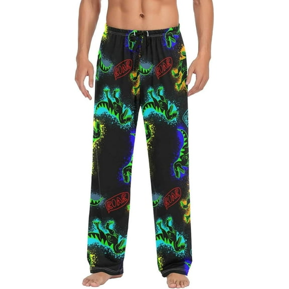 GZHJMY Dinosaur Pajama Pants for Men, Lounge Pants Lightweight Men Pajama Bottoms with Drawstring Pockets, Christmas New Year Birthday Gifts, XX-Large