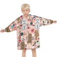 thumbnail image 3 of Poodle and Pioneer Flower Blanket Hoodies for Kids 6-13YR Oversize Wearable Blanket Hoodies for Boys Girls Teens, 3 of 7