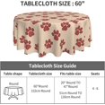 thumbnail image 2 of Paw Table Cloth Round Table Cover Wrinkle Resistant Waterproof Tablecloth 60 Inch Washable for Kitchen Party Picnic Red, 2 of 6