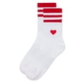 thumbnail image 5 of MeMoi  Sport Rib Heart Crew Socks - Girls - Female, 10, White, 5 of 6