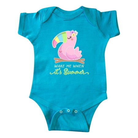 

Inktastic Funny Wake Me When It s Summer Sleepy Parrot Gift Baby Boy or Baby Girl Bodysuit
