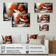 thumbnail image 4 of Designart Monochrome Orange Cottage In Winter IX Canvas Wall Art, 4 of 5