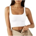 thumbnail image 2 of KeFaWanJu Ribbed Tank Tops for Women Cropped Square Neck Fitted Cami Y2k Shirts Sleeveless Sexy Summer Gym Workout Shirt, 2 of 6