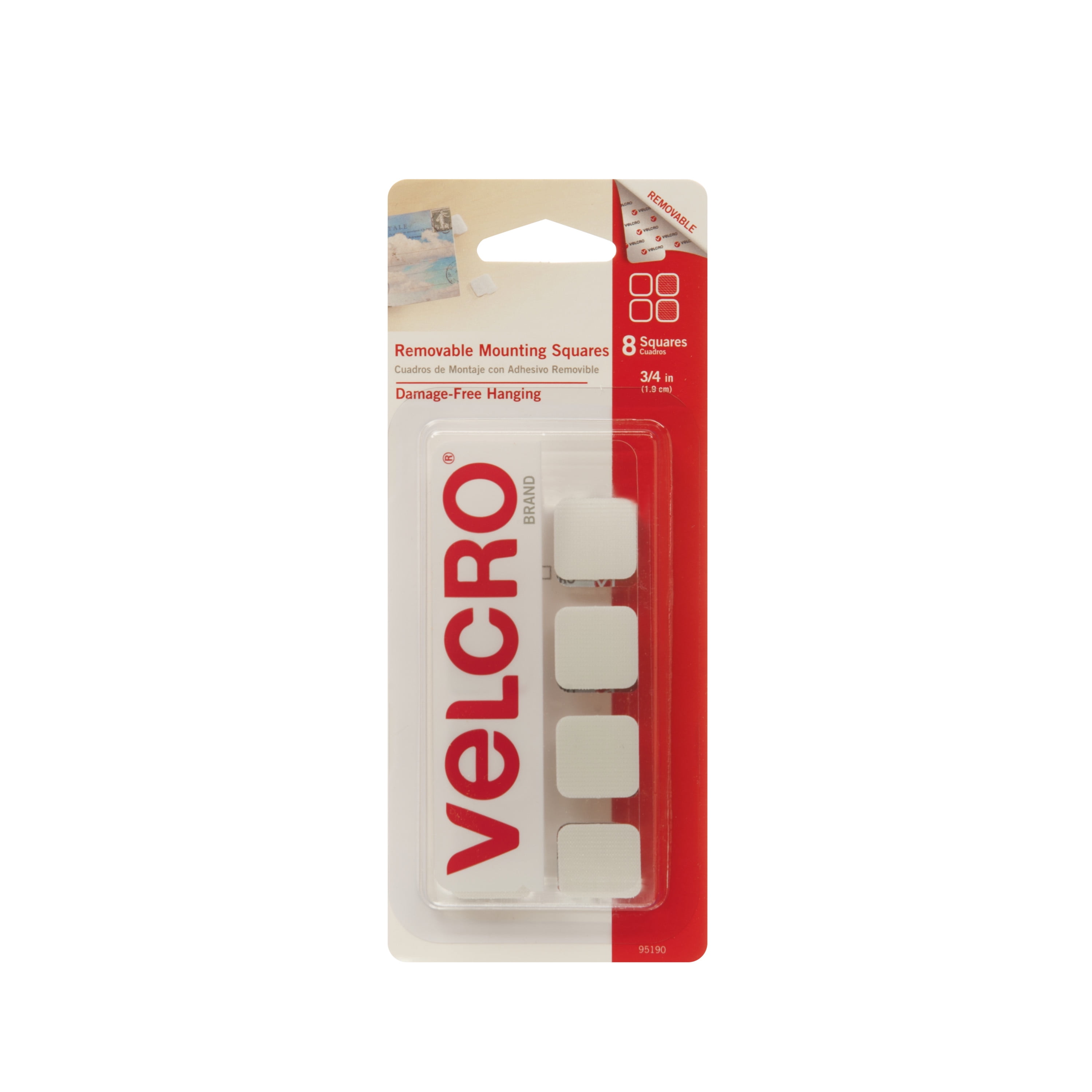 VELCRO Brand Mounting Squares Adhesive Sticky Back Hook and Loop