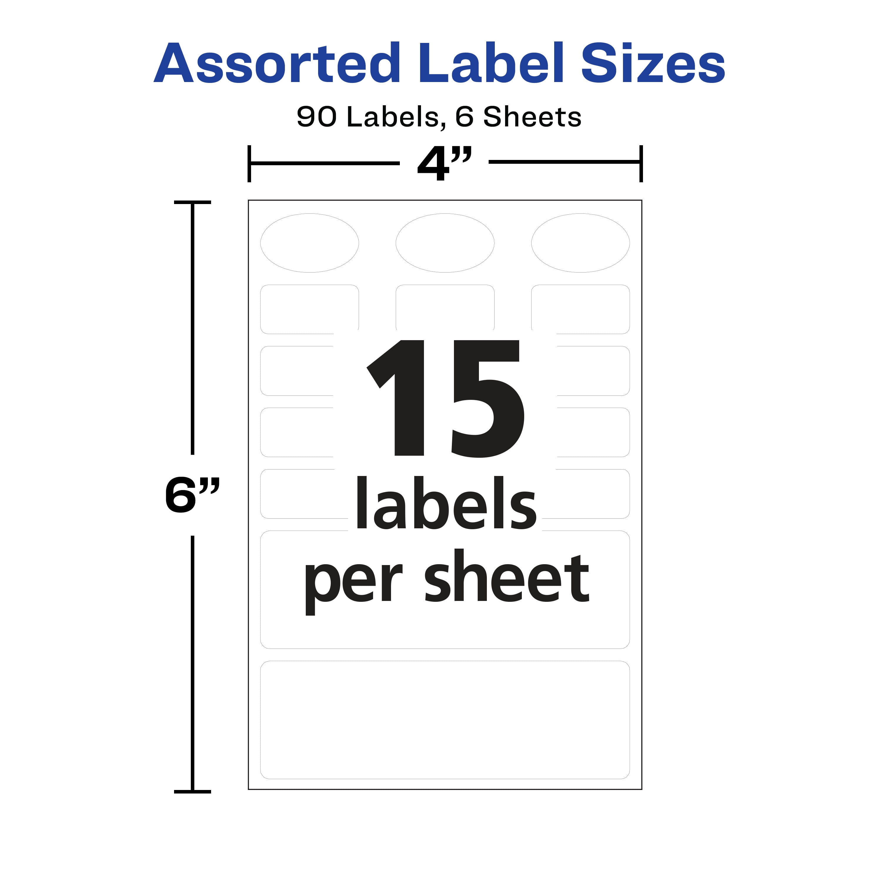 Avery No-Iron Fabric Labels, Assorted, 90ct (2-Pack of 40700)