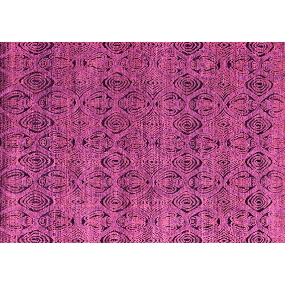 Ahgly Company Indoor Rectangle Abstract Pink Modern Area Rugs, 6' x 9'