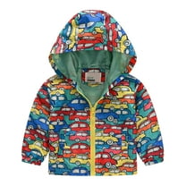 purcolt Toddler Kids Hooded Rain Jackets, Baby Boys Girls Fashion Lightweight Cute Cartoon Windbreakers Casual Flowers Rabbit Pattern Windproof Trench Coat with Pockets