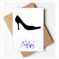 thumbnail image 1 of Women's High Heels Outline Black Pattern Welcome Back Greeting Cards Envelopes Blank, 1 of 3