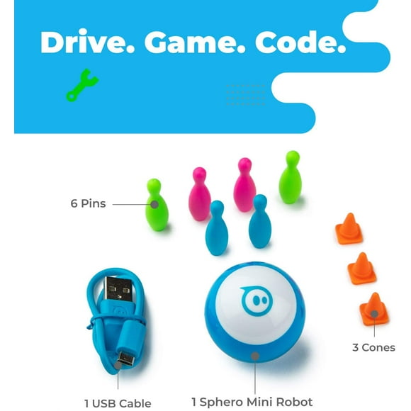Sphero Mini Activity Kit, Boule Robot Programmable Compatible avec l'Application avec Jeu de Construction 55 Pièces, Multicolore