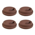 thumbnail image 1 of 4 Pcs Couvercles de Tasse à Café en Silicone Réutilisables Couvercles de Tasse de Voyage Anti-Poussière (Café), 1 of 8