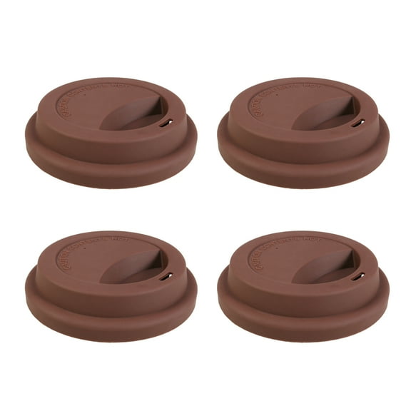 SHIYUU YARDWE 4pc Ceramic Coffee Mug Set with Silicone Lids