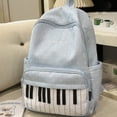 thumbnail image 6 of Slccxzc Blue Piano Print Backpack Large Capacity Polka Dot Casual Travel Daypack, 6 of 7