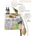 thumbnail image 5 of Sage Green Easter Rectangle Tablecloth, Spring Watercolor Bunny Eggs Flower Plaid Waterproof & StainResistant Tablecloth, Washable Oil-proof Table Cover for Dining/Party/Wedding/Buffet 52x70 In, 5 of 9