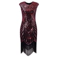 thumbnail image 4 of Vestido vintage con lentejuelas y borlas para mujer de los años 20 - Disfraz gótico de fiesta para tallas grandes - Ropa sexy y casual para salir por la noche, 4 of 4