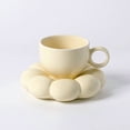 thumbnail image 2 of weibbin Ceramic Coffee Mug with Saucer Set for Home Office, 200ml Tea Cup, 2 of 5