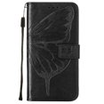 thumbnail image 2 of SaniMore Case for Motorola Moto G Power 2023 (6.5"), PU Leather Skin with Luxury Embossed Butterfly [Wrist Strap & Card Slots & Flip Kickstand] Full-body Shockproof Business Wallet Cover, Black, 2 of 7