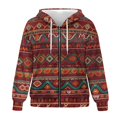thumbnail image 4 of Uorisanigo Aztec Tribal Red Womens Zip Up Hoodies Sweatshirt Drop Shoulder Comfortable Oversized Casual Sweatshirts with Pocket Long Sleeve Fall Winter Outfits Clothes Size S, 4 of 7