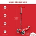 thumbnail image 5 of Micro Kickboard - Maxi Deluxe LED - Trottinette à Trois Roues, Direction par Inclinaison, Conçue en Suisse pour Enfants avec Roues Lumineuses Activées par le Mouvement pour 5-12 Ans (Rouge), 5 of 5