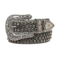 thumbnail image 2 of Western Cowgirl Faux Alligator Rhinestone Studded Leather Belt with Engraved Buckle, 2 of 4