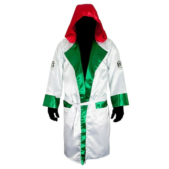 Cleto Reyes Satin Boxing Robe with Hood - XL - Mexican Flag