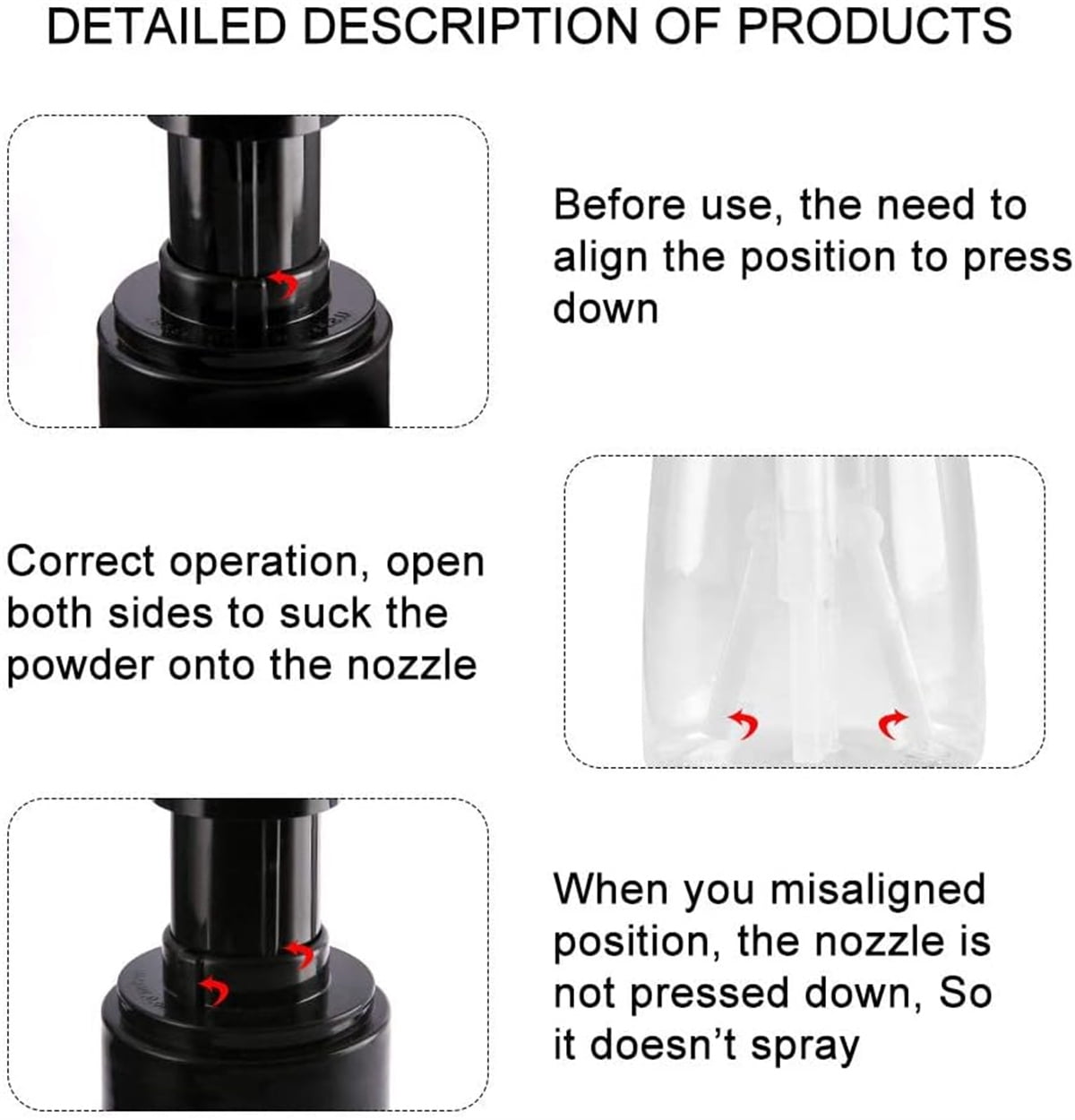 Powder Spray Bottle,Tutuviw 2Pcs 180m Talc and Powder Applying Bottle, Refillable Hair Fiber Applicator,Plastic Powder Storage Holder Travel Size for Hair Salon/Cleaning/Plants/Misting/Skin Care