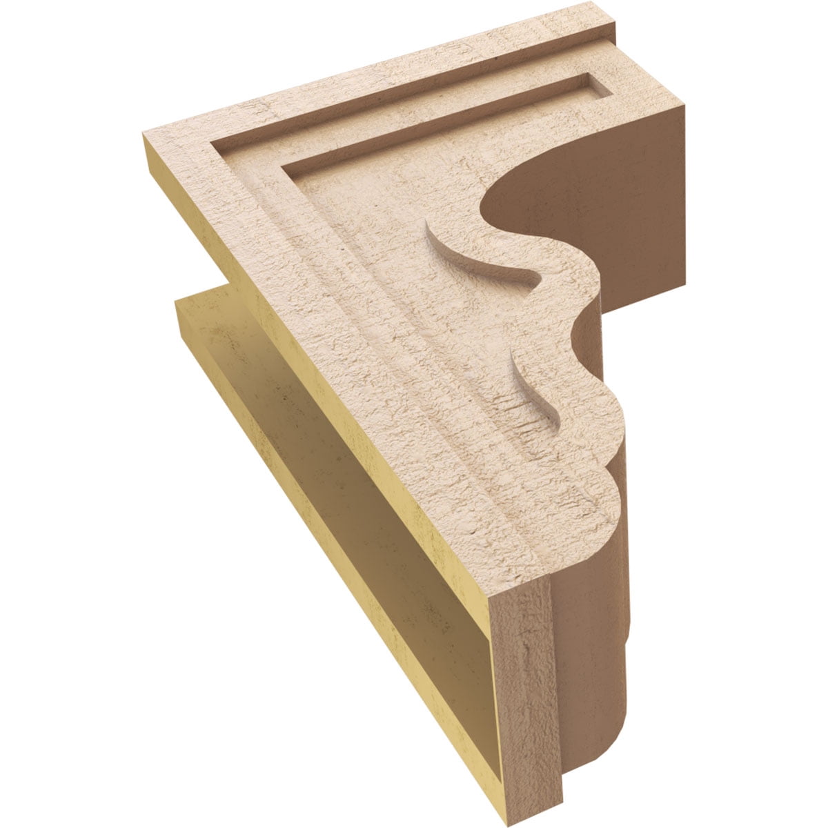 8"W x 16"D x 24"H Classic Highland Rough Cedar Woodgrain TimberThane Corbel, Primed Tan