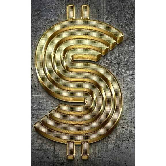 Gold Bling Dollar Sign writing drawing Journal: Gold Bling Dollar Sign writing drawing Journal, (Paperback)