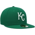 thumbnail image 3 of Men's New Era Kelly Green Kansas City Royals White Logo 59FIFTY Fitted Hat, 3 of 5