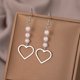 thumbnail image 1 of Pendientes De Acero Inoxidable Romántico Exquisito Corazón Colgante Blanco Imitación Perla Moda Para Las Mujeres Regalos De Joyería, 1 of 3