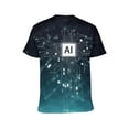 thumbnail image 2 of LAOLIUSN Men's AI Artificial Intelligence Graphic T-Shirt, Futuristic Techwear All Over Print Tee, 2XL, 2 of 7
