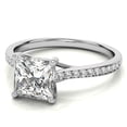 thumbnail image 4 of Auory 2.70 Ct Princess Cut Moissanite Women Solitaire Engagement Ring 18K White Gold Plated over Silver, 4 of 10