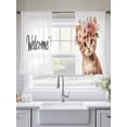 thumbnail image 5 of Cute Cat Sheer Curtains 54 Inch Long 2 Panels, Garland Welcome Light Filtering Rod Pocket Semi Sheer Curtains, Sheer Voile Drapes for Living Room Bedroom, 52"x54", 5 of 5