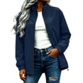 thumbnail image 2 of Women's Waterproof Windproof Hiking Jacket Outdoor Rain Coat with Zipper Pockets, Navy-XL, 2 of 8