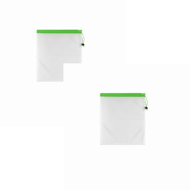 Produce Storage Reusable Produce Bags Mesh Produce Bags Drawstring Reusable Washable Vegetable Storage Bags Refrigerator Keep Fresh Grocery Food Fruits Veggie Green Net Bag Toy Storage Waste Shop
