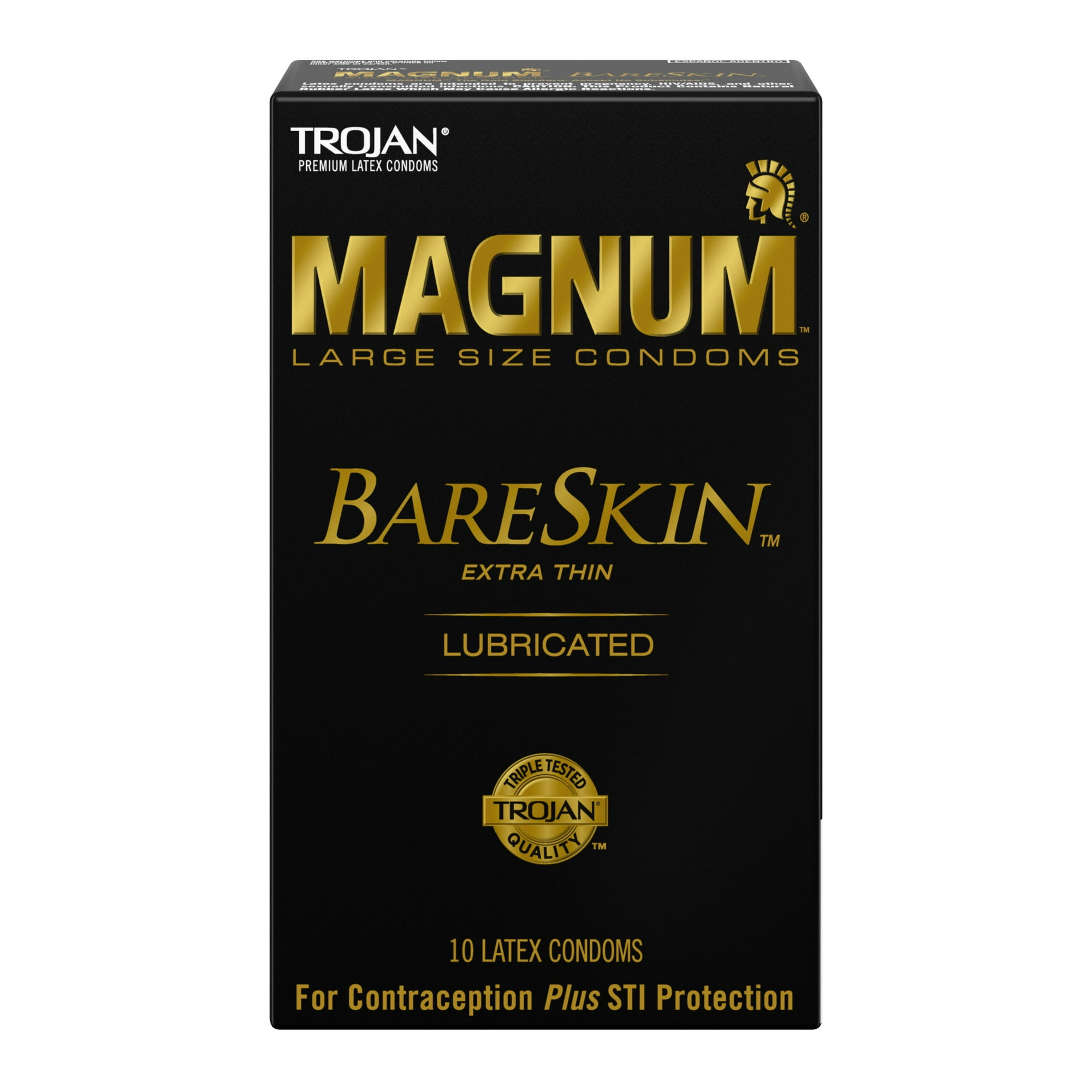 Trojan Magnum Bareskin Large Size Condoms - 10 Count