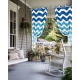 thumbnail image 4 of nqOlkjepod Outdoor Curtains for Patio Waterproof, Blue Brown Stripes Outdoor Privacy Panels Grommet, Abstract Geometric Ombre Wave Stripe Blackout Outside Curtains for Porch/Cabana 54"x84", 2 Panels, 4 of 8