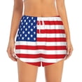 thumbnail image 2 of Picia America Flags3 Pattern Women's 2 in 1 Athletic Running Shorts High Waisted Workout Casual Gym Sweat Shorts with Comfy Liner Zipper Pockets-XX-Large, 2 of 9