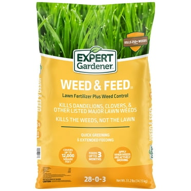 Expert Gardener Weed & Feed, 28-0-3 Lawn Fertilizer and Weed Control , 31.2 lbs - 12,000 Sq. ft.