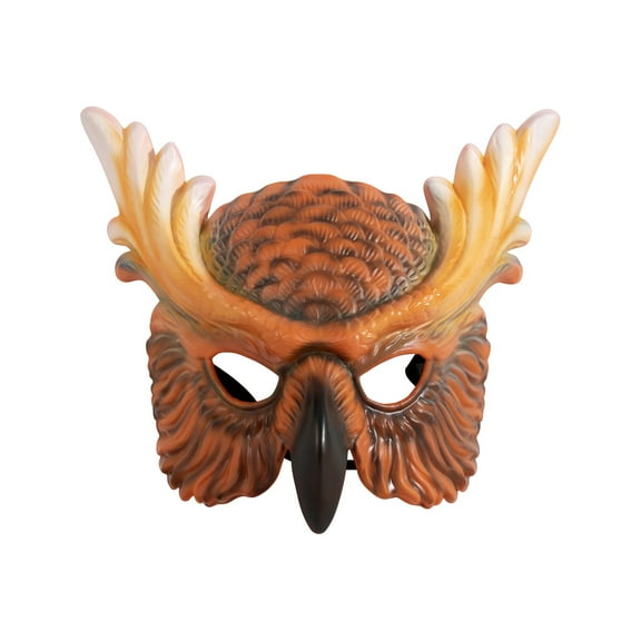Oalirro Owl Mask for Halloween & Costume Party - Half Face Realistic Owl Mask for Adults Men Women, Plastic Bird Mask for Halloween Easter Role Play - with Elastic Strap (10x9Inches)