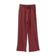 thumbnail image 2 of Endives Womens Satin Wide Leg Pants Straight Leg Loose Fit High Waist Casual Comfortable Versatile Baggy Pants, 2 of 7